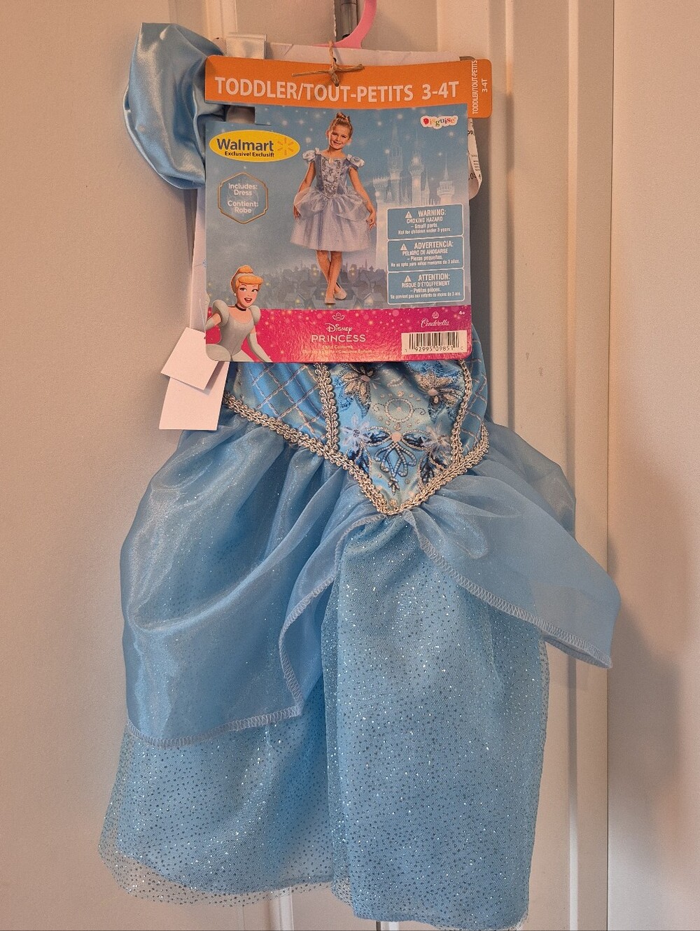 Disney Princess Cinderella Toddler Costume Halloween Costume Dress Up Size 3-4T
